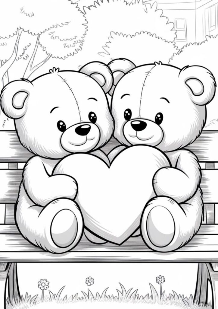Free Teady bearColoring Pages For kids