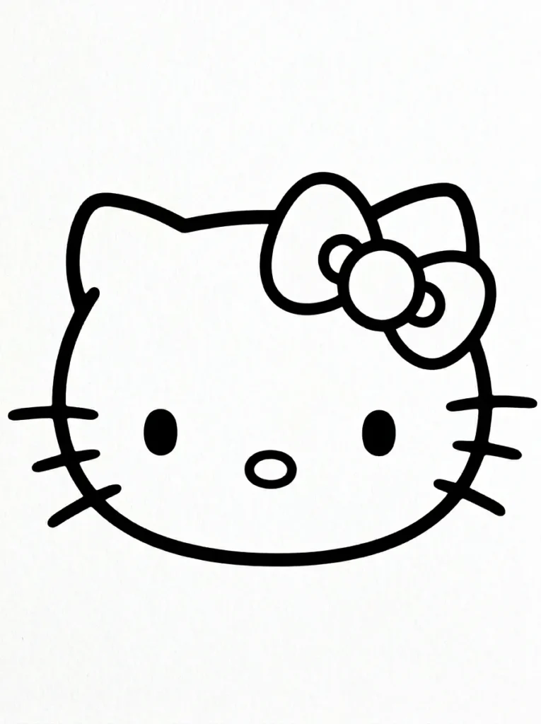 Classic Hello Kitty coloring page free printable