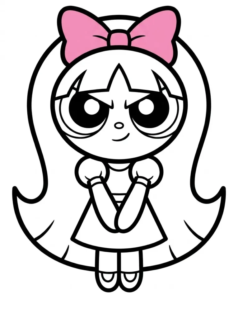 Blossom girl coloring page free printable