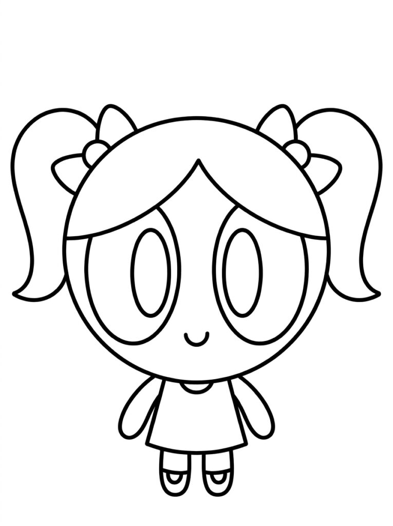 Simple Powerpuff Girls coloring page for toddlers