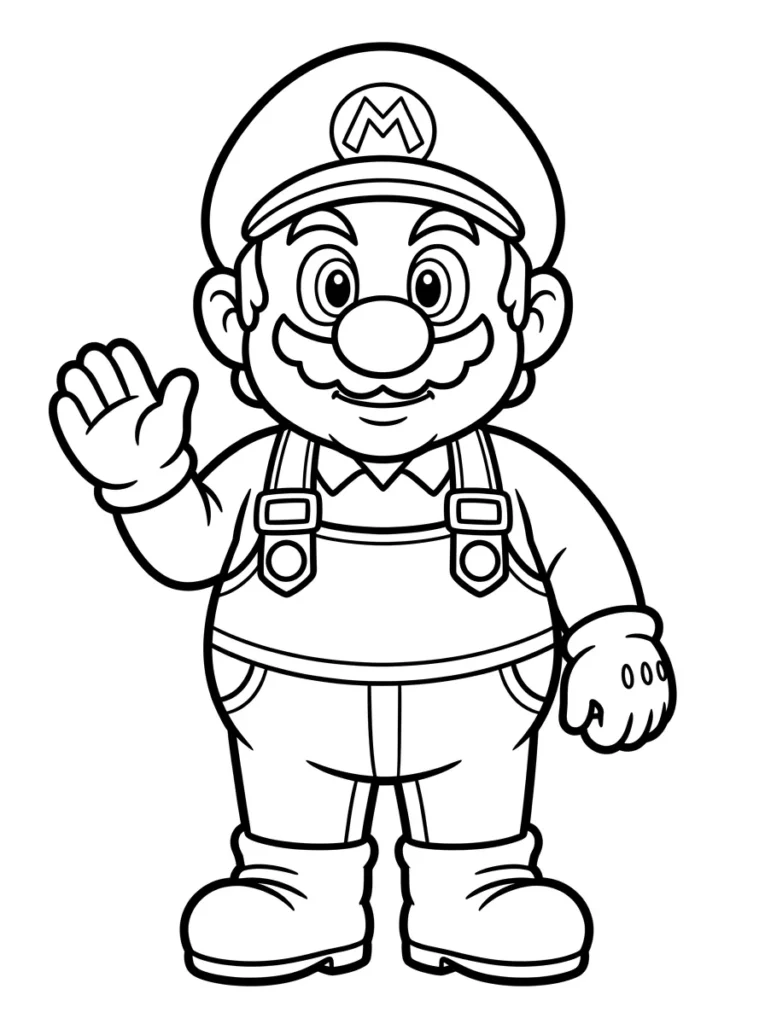 Super Mario coloring pages for kids free printable