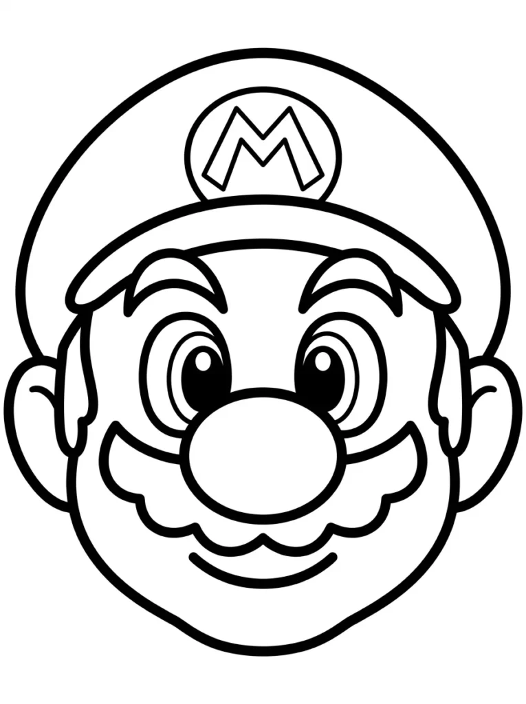 Simple Super Mario coloring page for toddlers