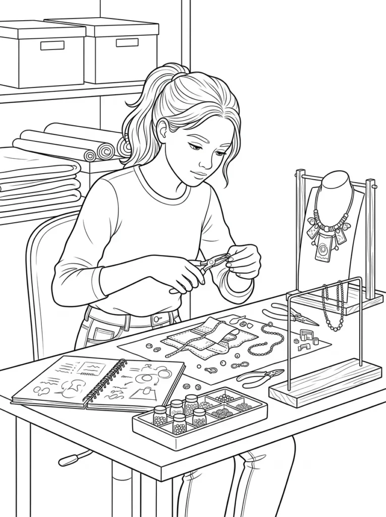 Teen advanced craft project coloring page printable