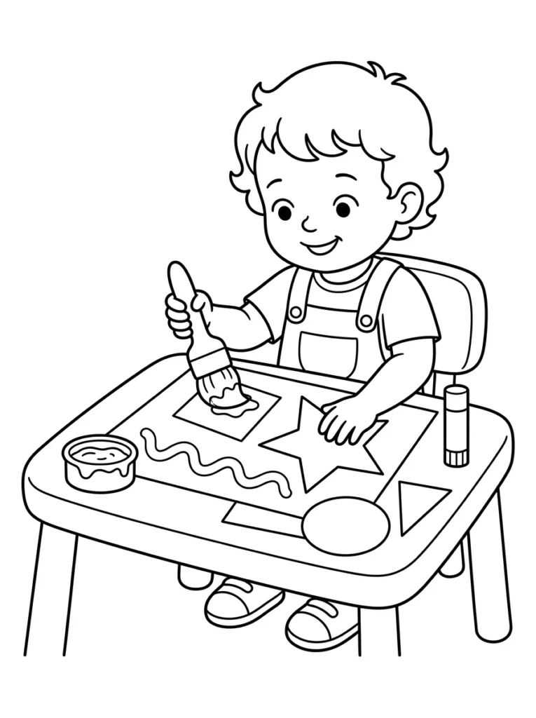 Toddler simple craft activity coloring page printable