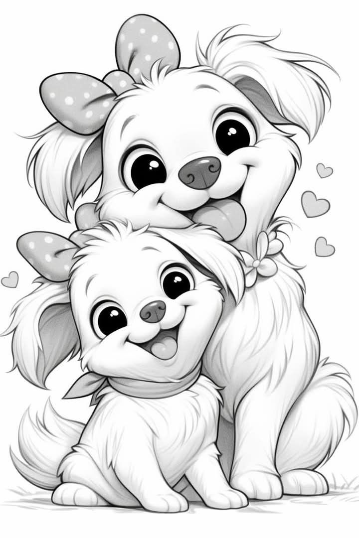 Free Dogs Coloring For Kids