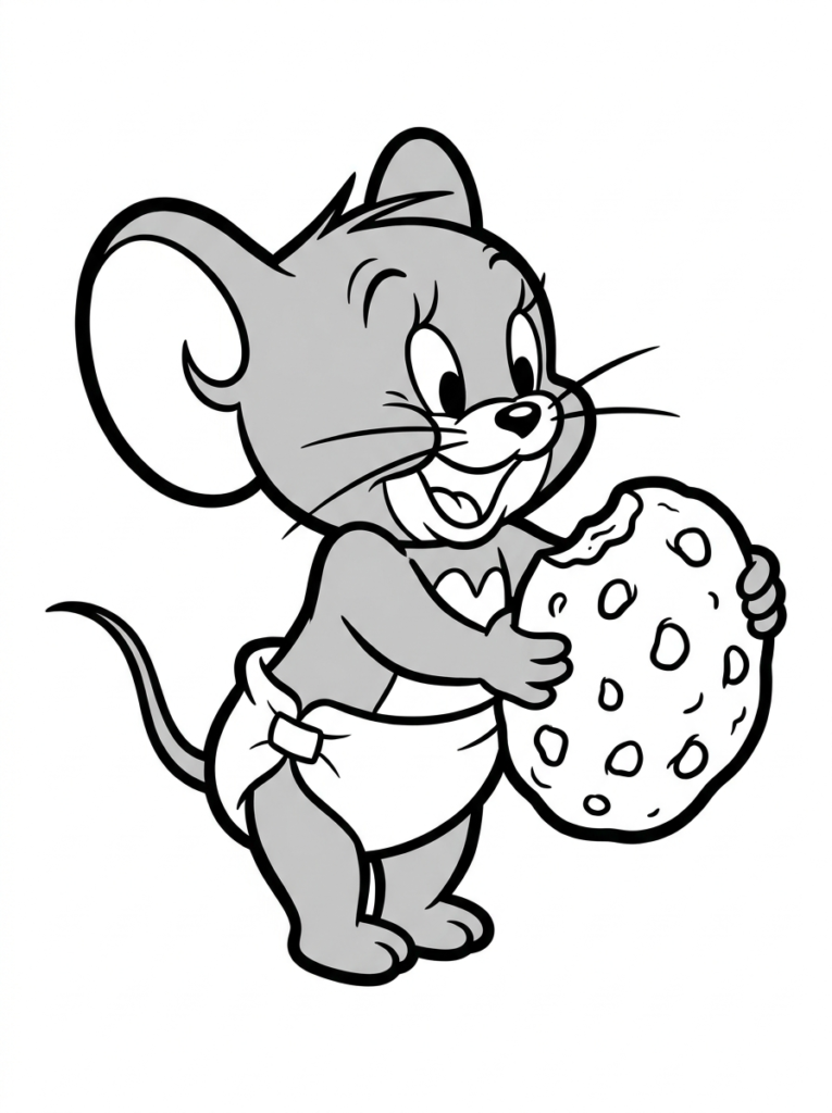 Nibbles smiling while holding a giant cookie