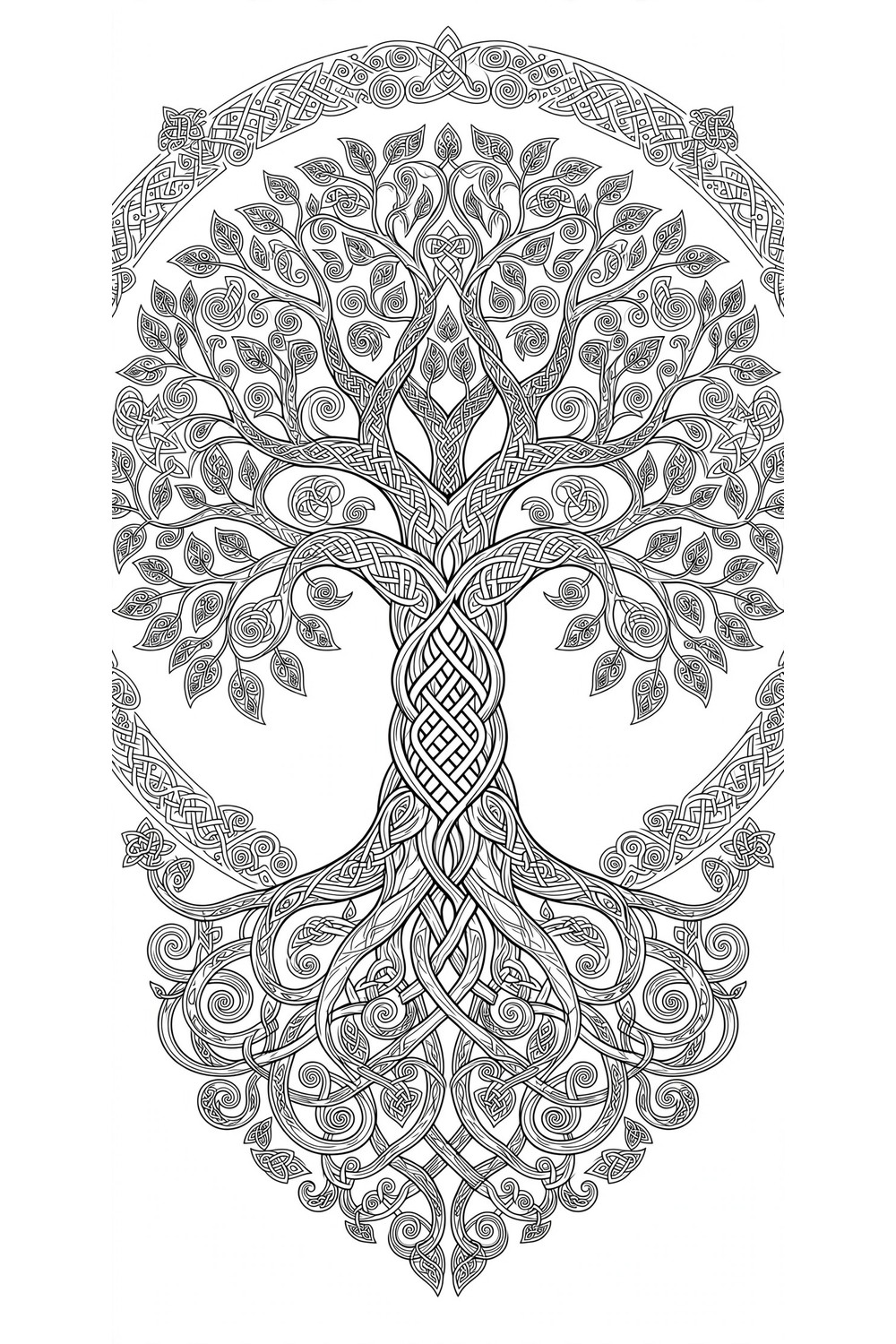 Free printable tree of life coloring page for adults