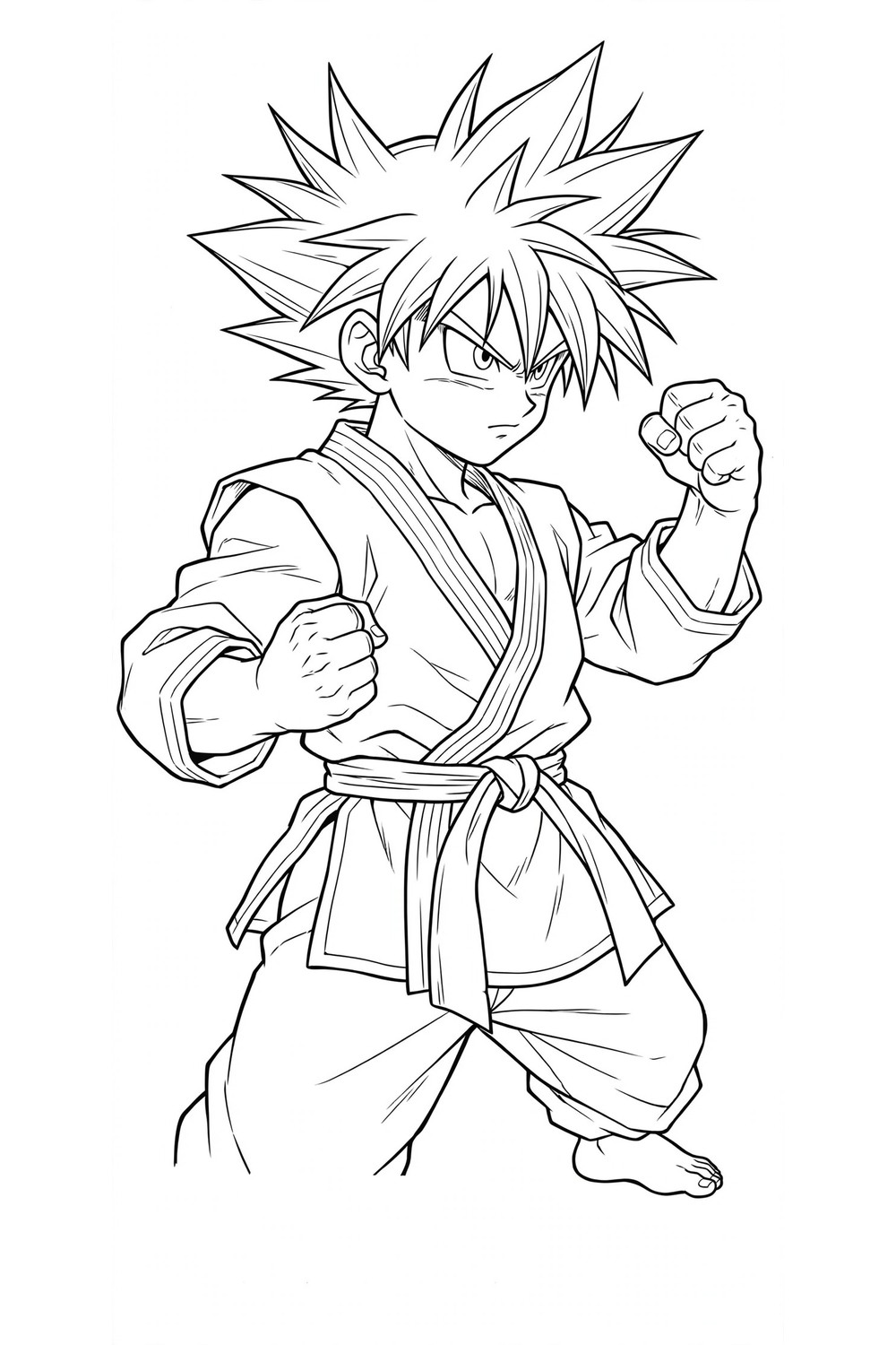 Free printable anime warrior coloring page