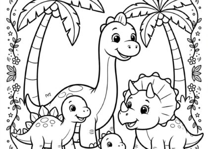 Free printable dinosaur coloring book cover for kids