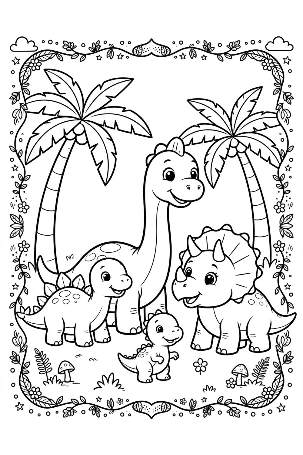 Free printable dinosaur coloring book cover for kids