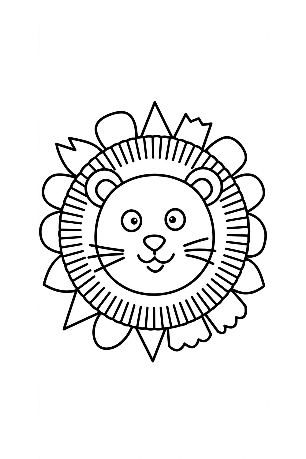 Free printable paper plate lion craft template for kids