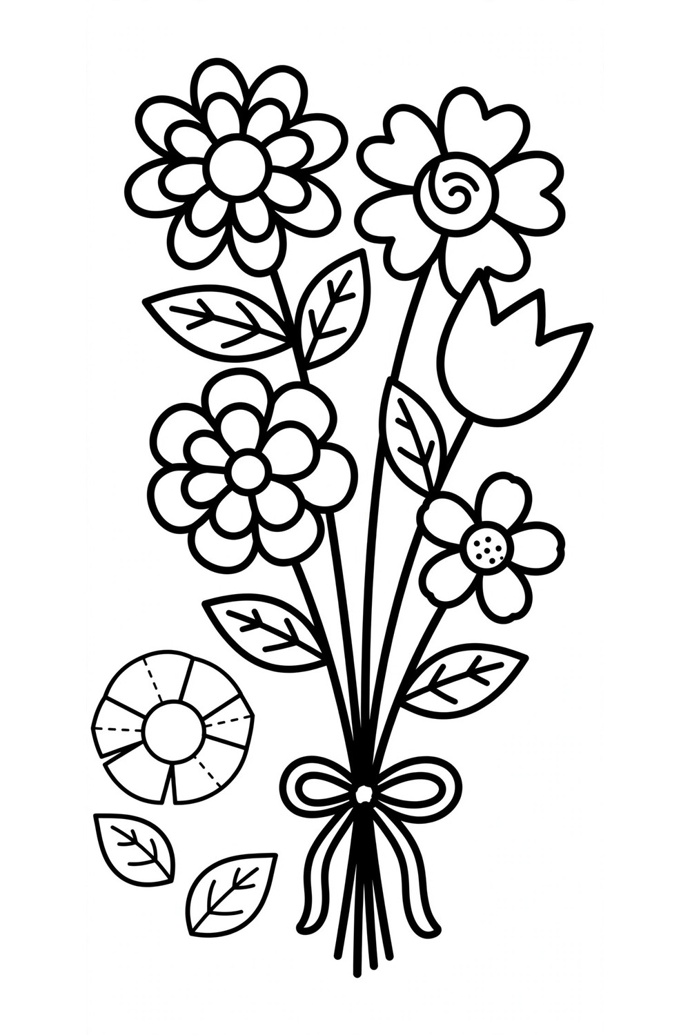 Free printable paper flower craft template for kids