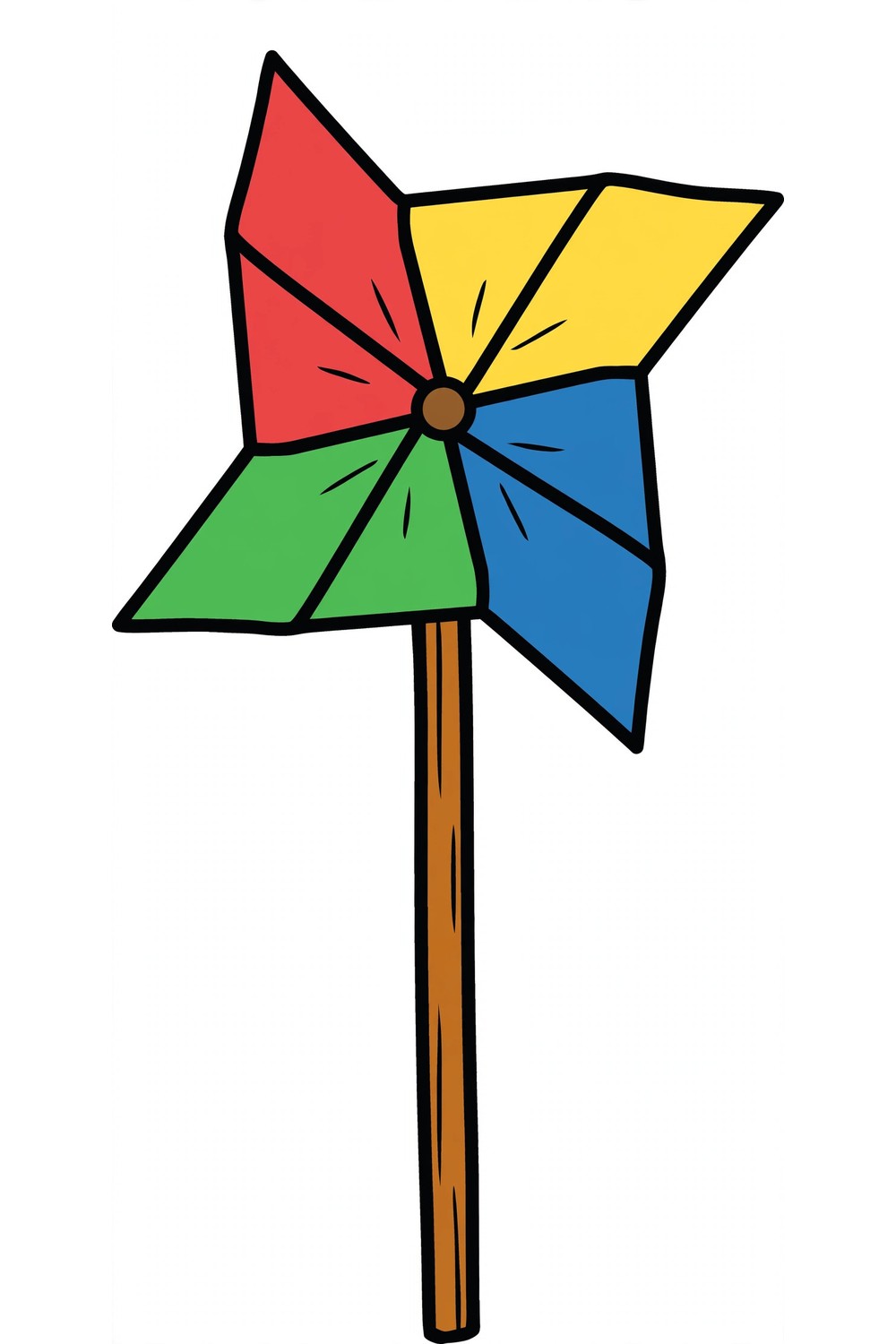 Free printable paper pinwheel craft template for kids