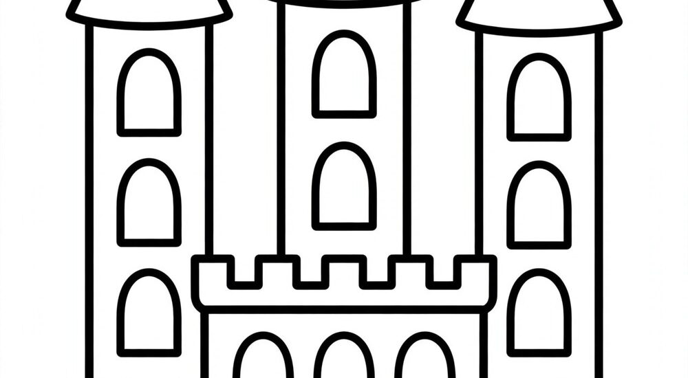 Free printable princess castle coloring page for kids