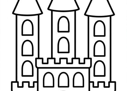 Free printable princess castle coloring page for kids