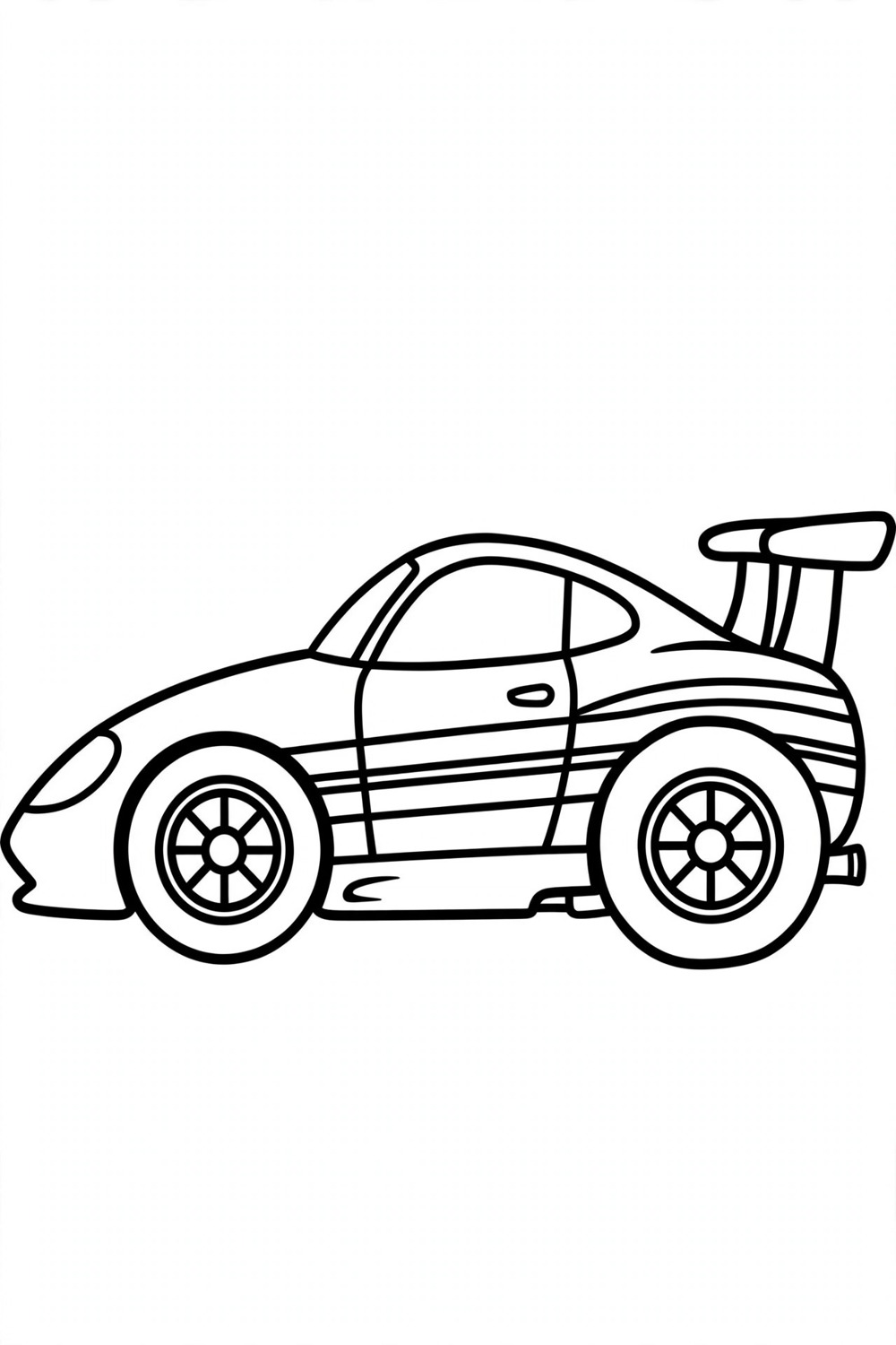 Free printable race car side view coloring page for kids