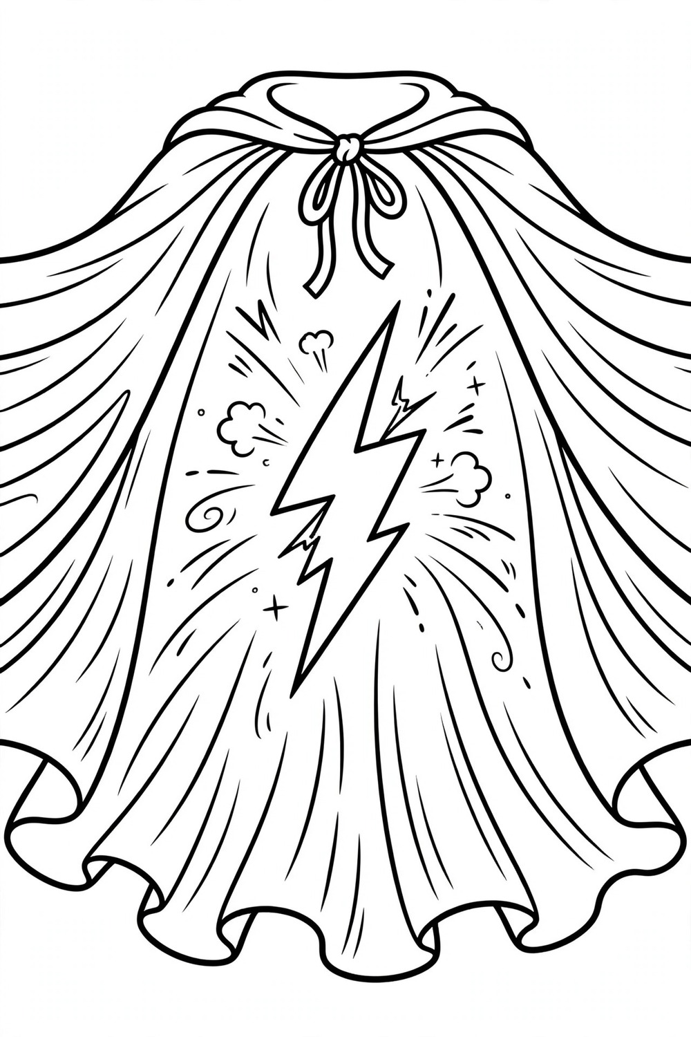 Free printable superhero cape coloring page for kids