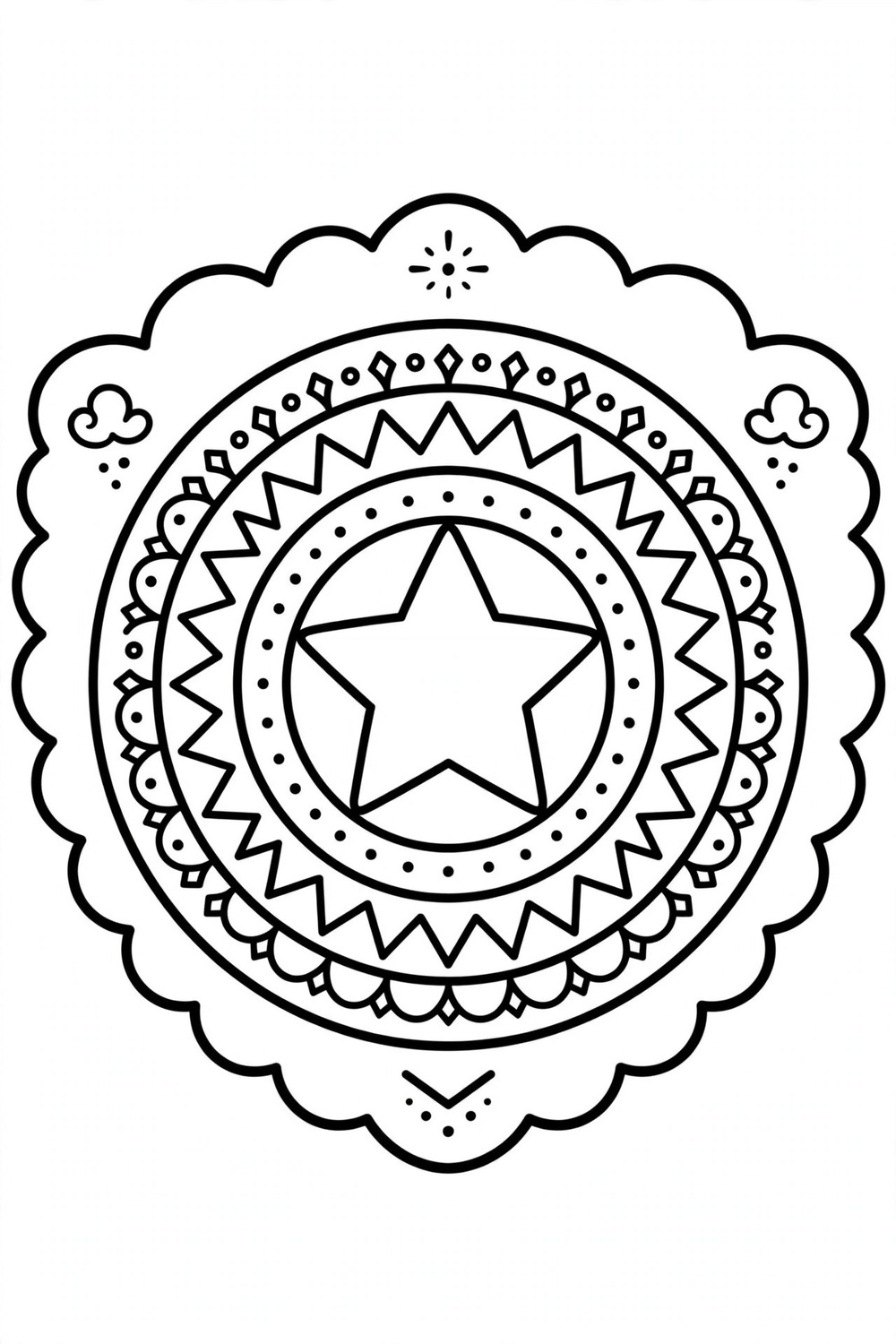 Free printable superhero shield coloring page for kids