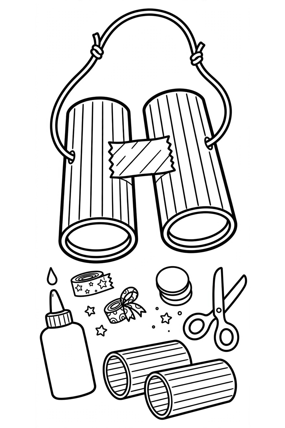 Free printable cardboard tube binoculars upcycling craft for kids