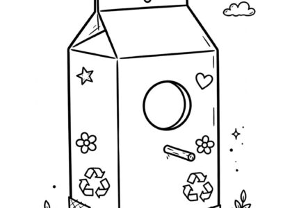 Free printable milk carton birdhouse upcycling craft for kids
