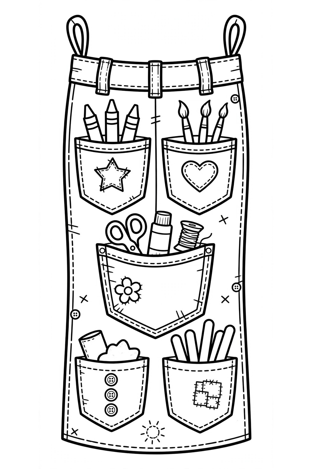 Free printable jeans pocket organizer upcycling craft for kids