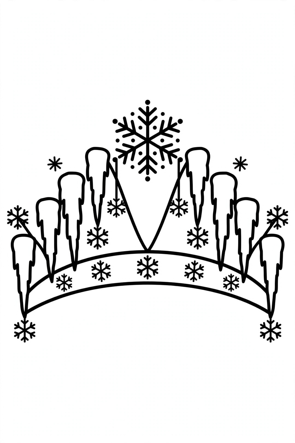 Free printable icicle tiara coloring page for kids