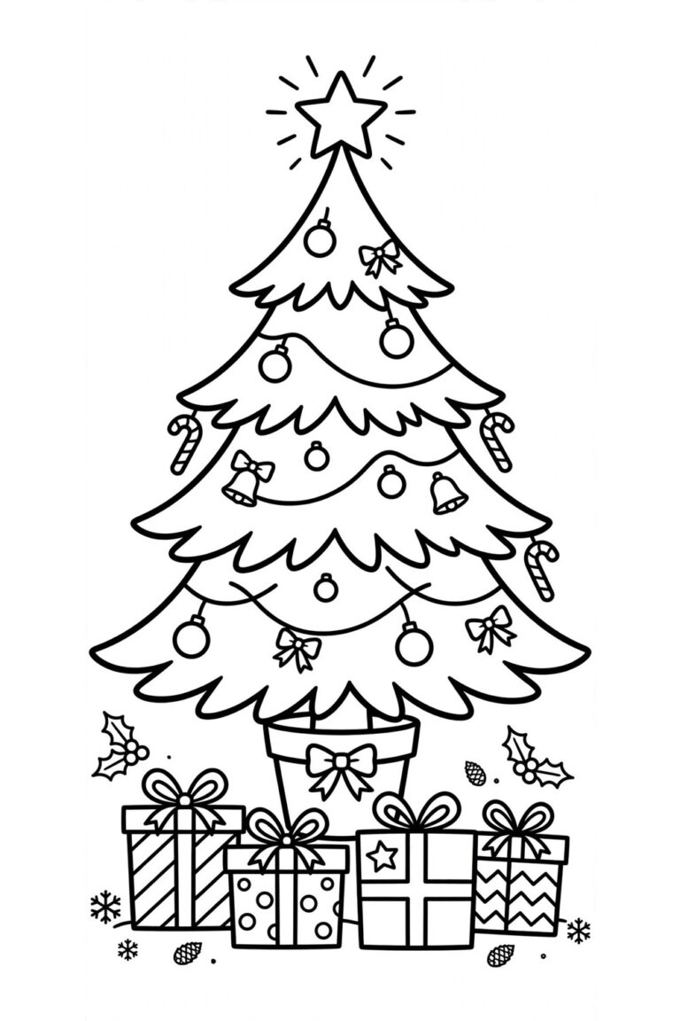 12 Free Printable Christmas Coloring Pages for Kids