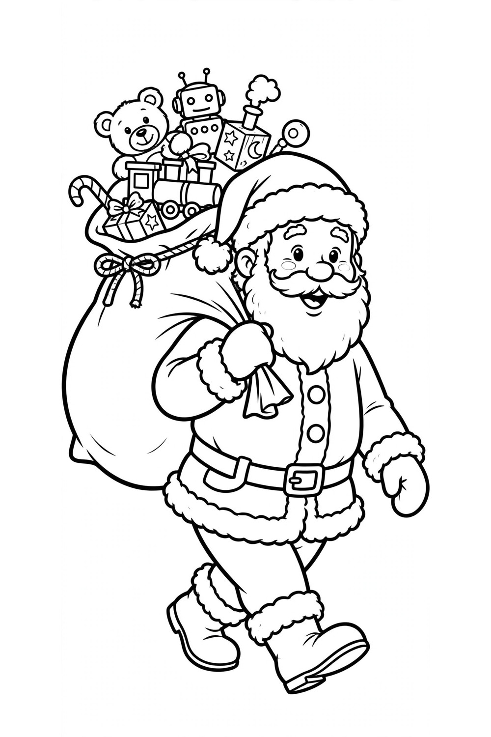 Free printable Santa Claus coloring page for kids